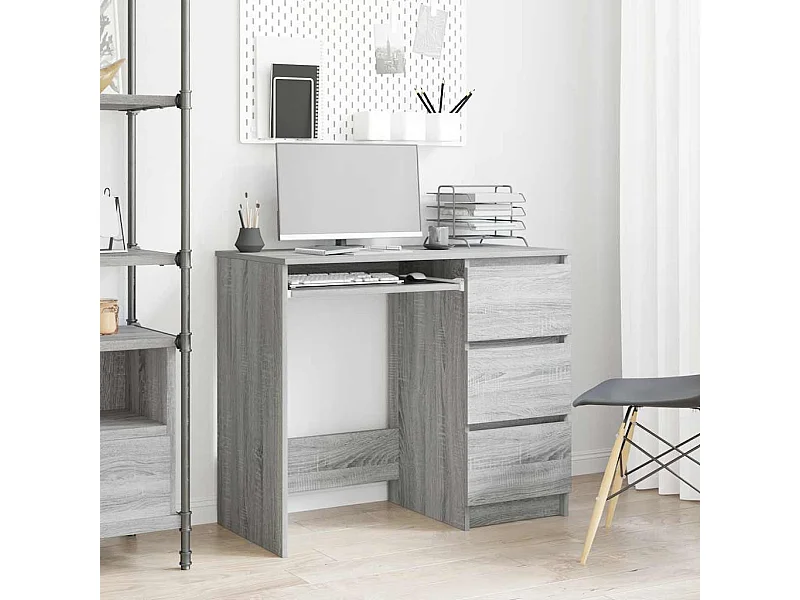 Escritorio Sonoma Gris 90x45x76 cm Madera de Ingeniería
