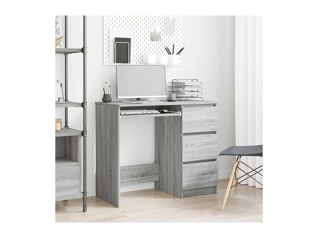 Escritorio Sonoma Gris 90x45x76 cm Madera de Ingeniería