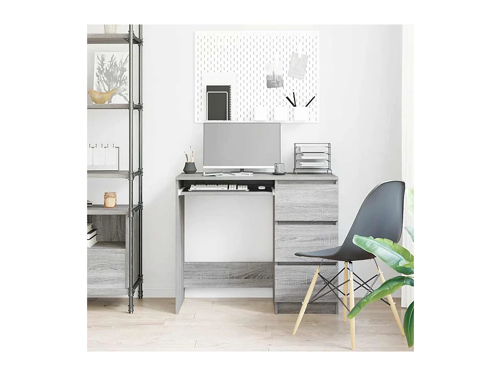 Escritorio Sonoma Gris 90x45x76 cm Madera de Ingeniería