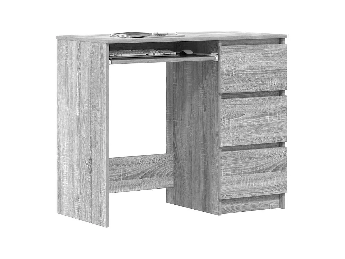 Escritorio Sonoma Gris 90x45x76 cm Madera de Ingeniería