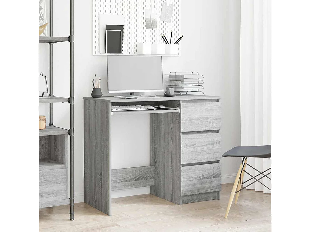 Escritorio Sonoma Gris 90x45x76 cm Madera de Ingeniería
