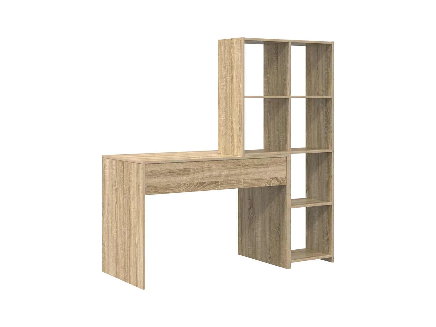 Bureau Chêne sonoma 138.5 x 55 x 143 cm Bois d'ingénierie