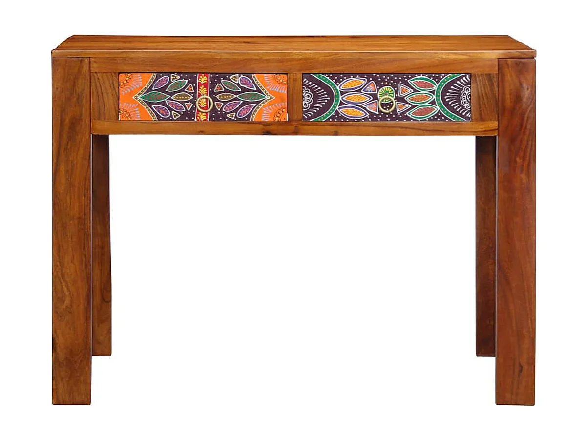 Escritorio con cajón Marrón 100 x 50 x 75 cm Madera maciza de acacia