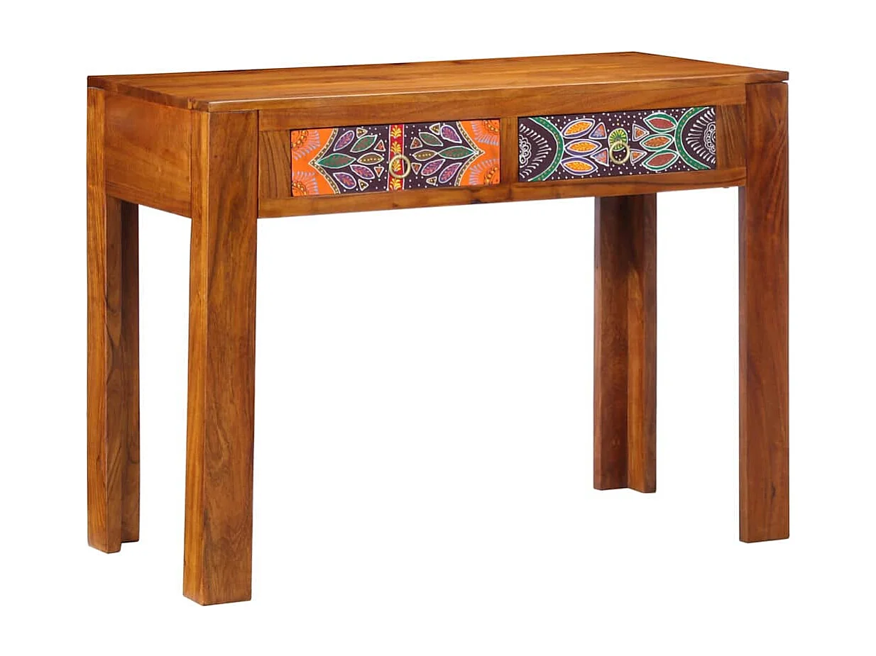 Escritorio con cajón Marrón 100 x 50 x 75 cm Madera maciza de acacia