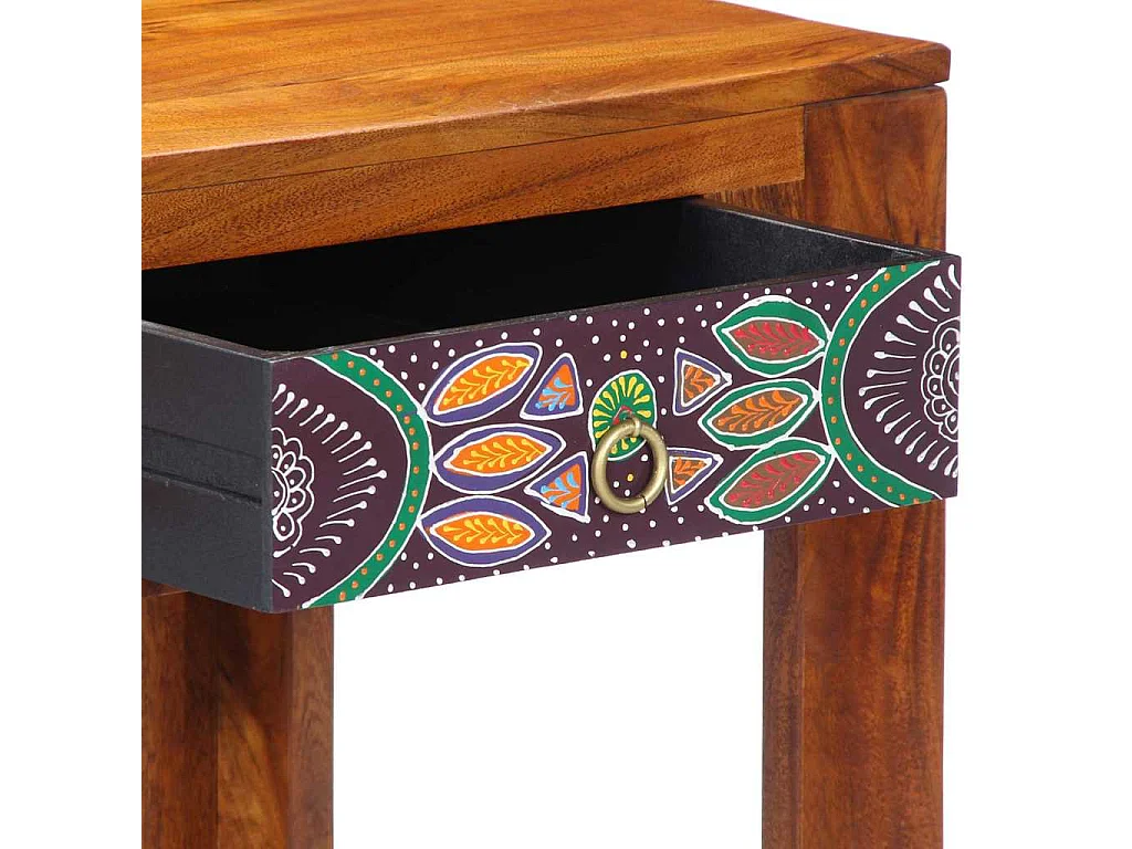 Escritorio con cajón Marrón 100 x 50 x 75 cm Madera maciza de acacia