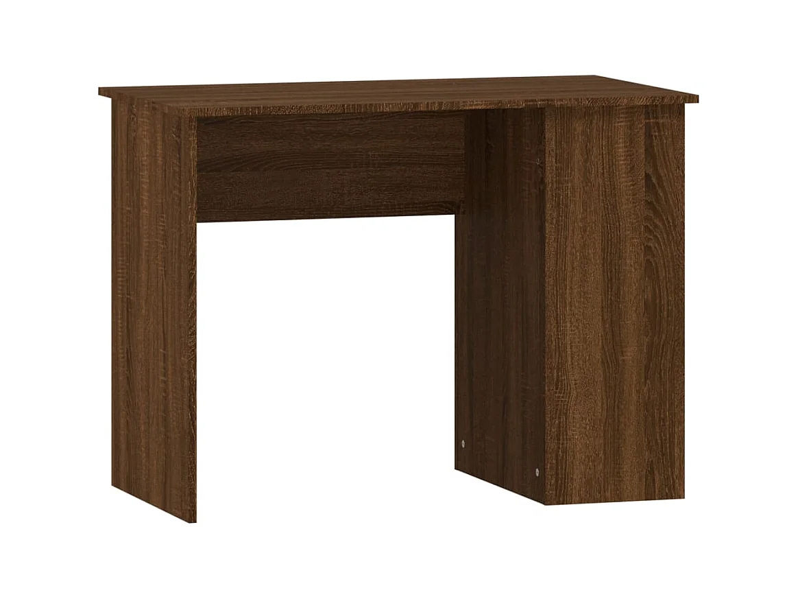 Bruin eiken bureau 100x55x75 cm bewerkt hout