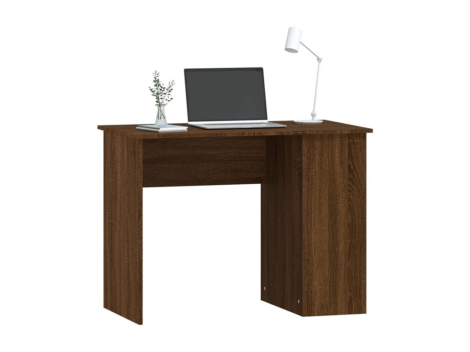 Scrivania in rovere marrone 100x55x75 cm in legno ingegnerizzato