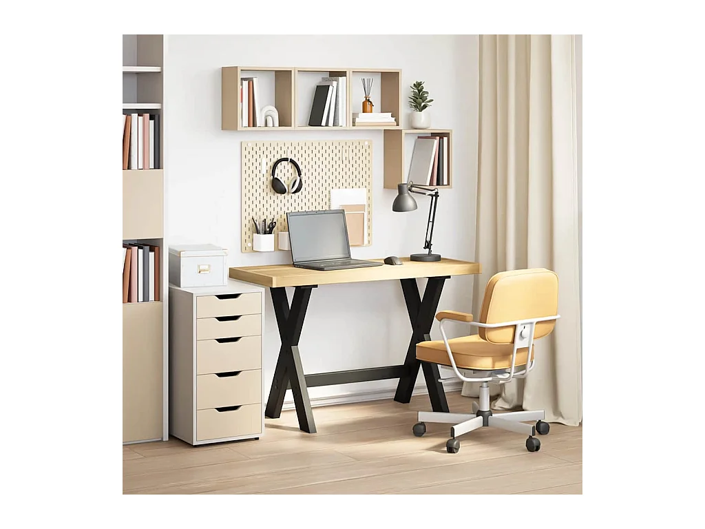 Bureau NOAIN pieds en forme de X 120x50x75 cm bois massif pin