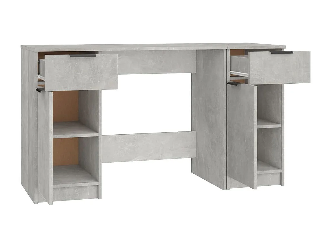 Bureau met bijzetkast Betongrijs Technisch hout