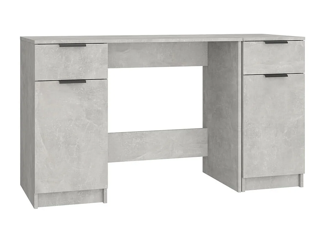 Scrivania con mobiletto laterale Grigio cemento Legno ingegnerizzato