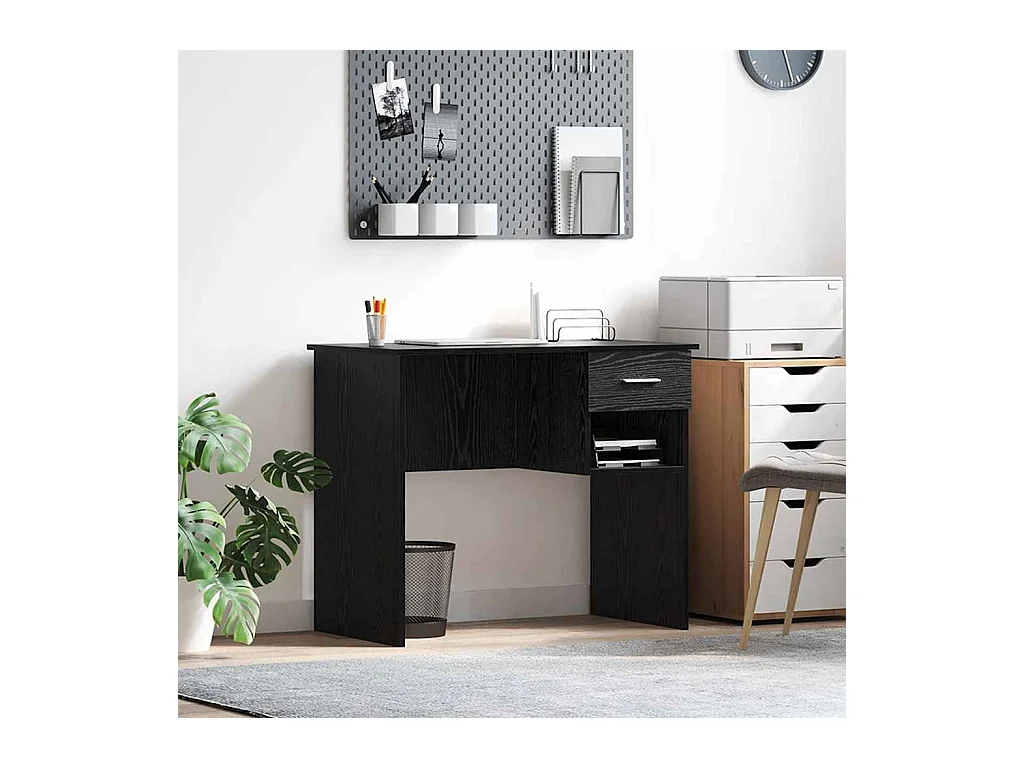 Bureau Chêne noir 90 x 49.5 x 75 cm Bois d'ingénierie