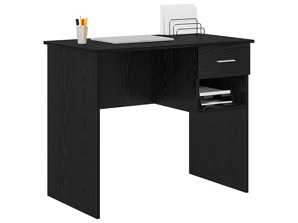 Bureau Chêne noir 90 x 49.5 x 75 cm Bois d'ingénierie