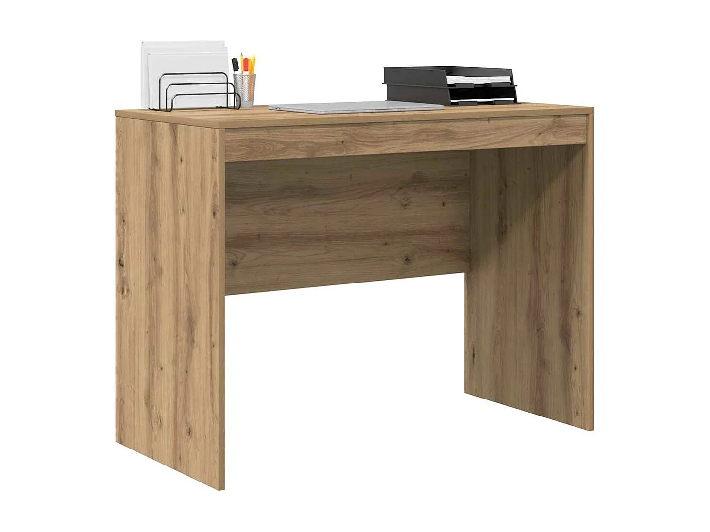 Bureau chêne artisanal 100 x 50 x 76 cm Bois d'ingénierie