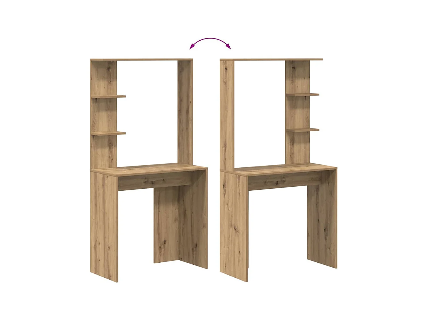 Bureau chêne artisanal 78.5 x 37 x 154.5 cm Bois d'ingénierie