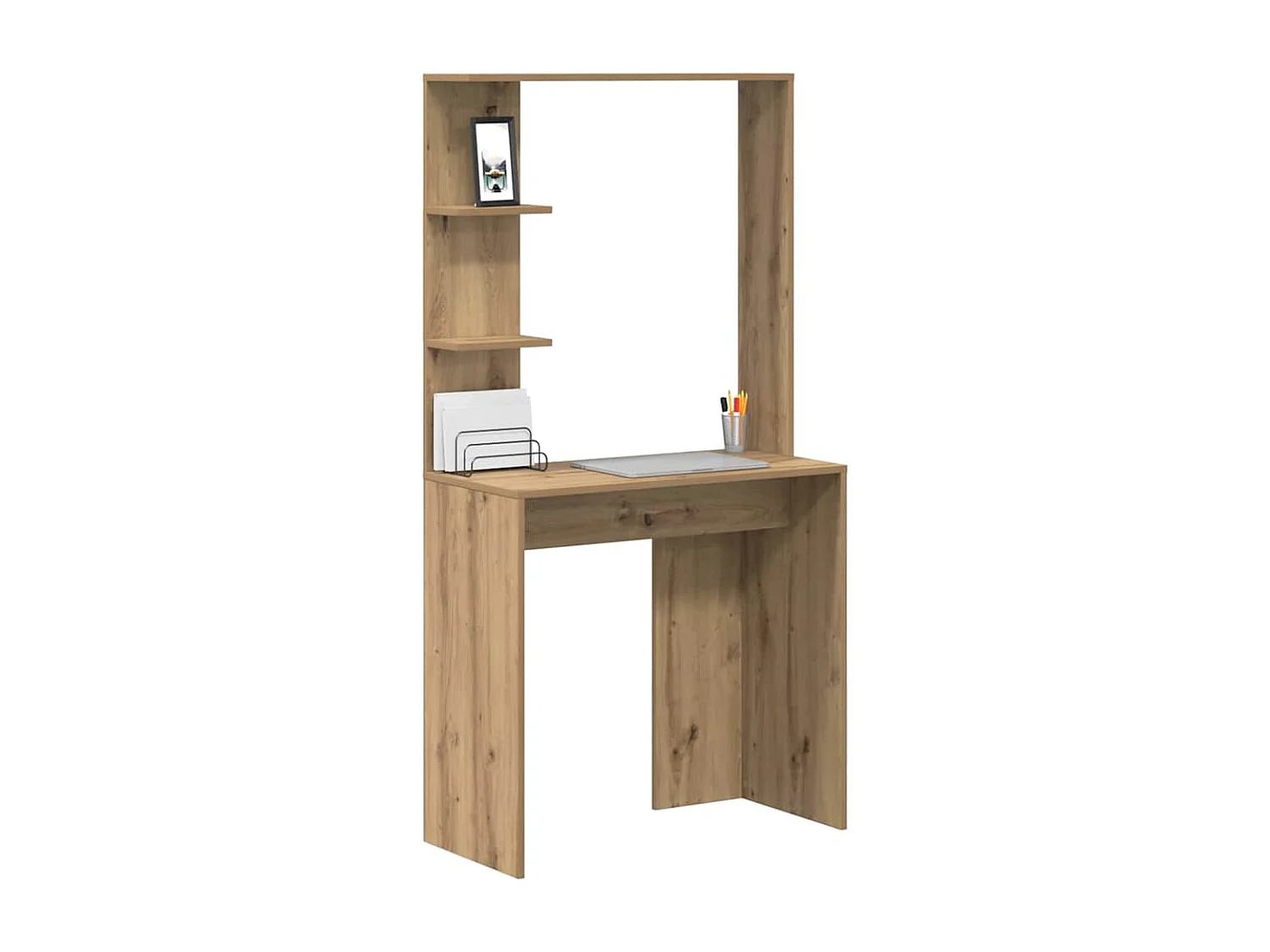 Bureau chêne artisanal 78.5 x 37 x 154.5 cm Bois d'ingénierie