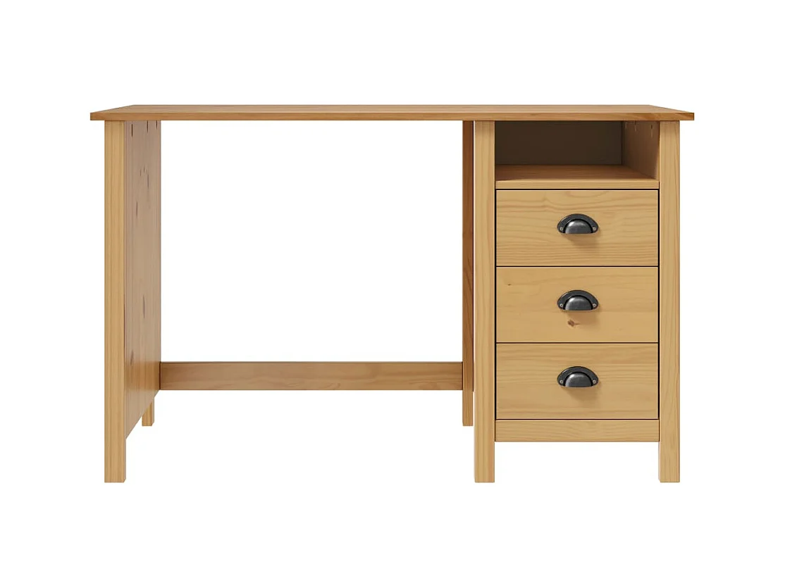 Hill bureau met 3 laden 120x50x74 cm Massief grenen