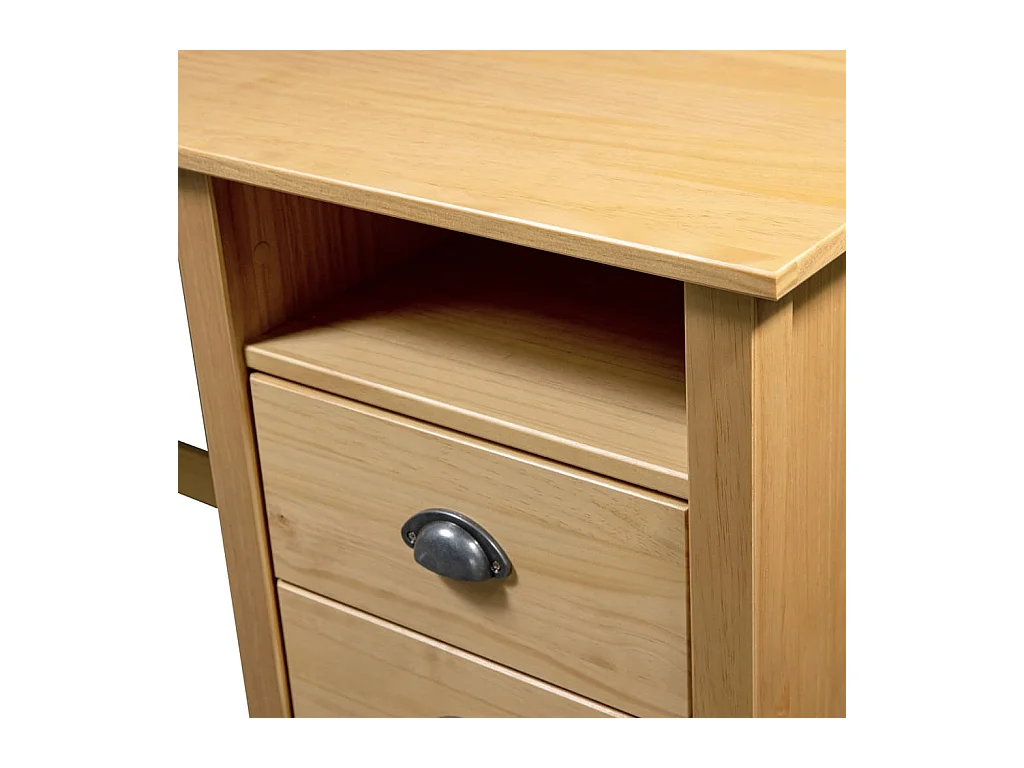 Hill bureau met 3 laden 120x50x74 cm Massief grenen