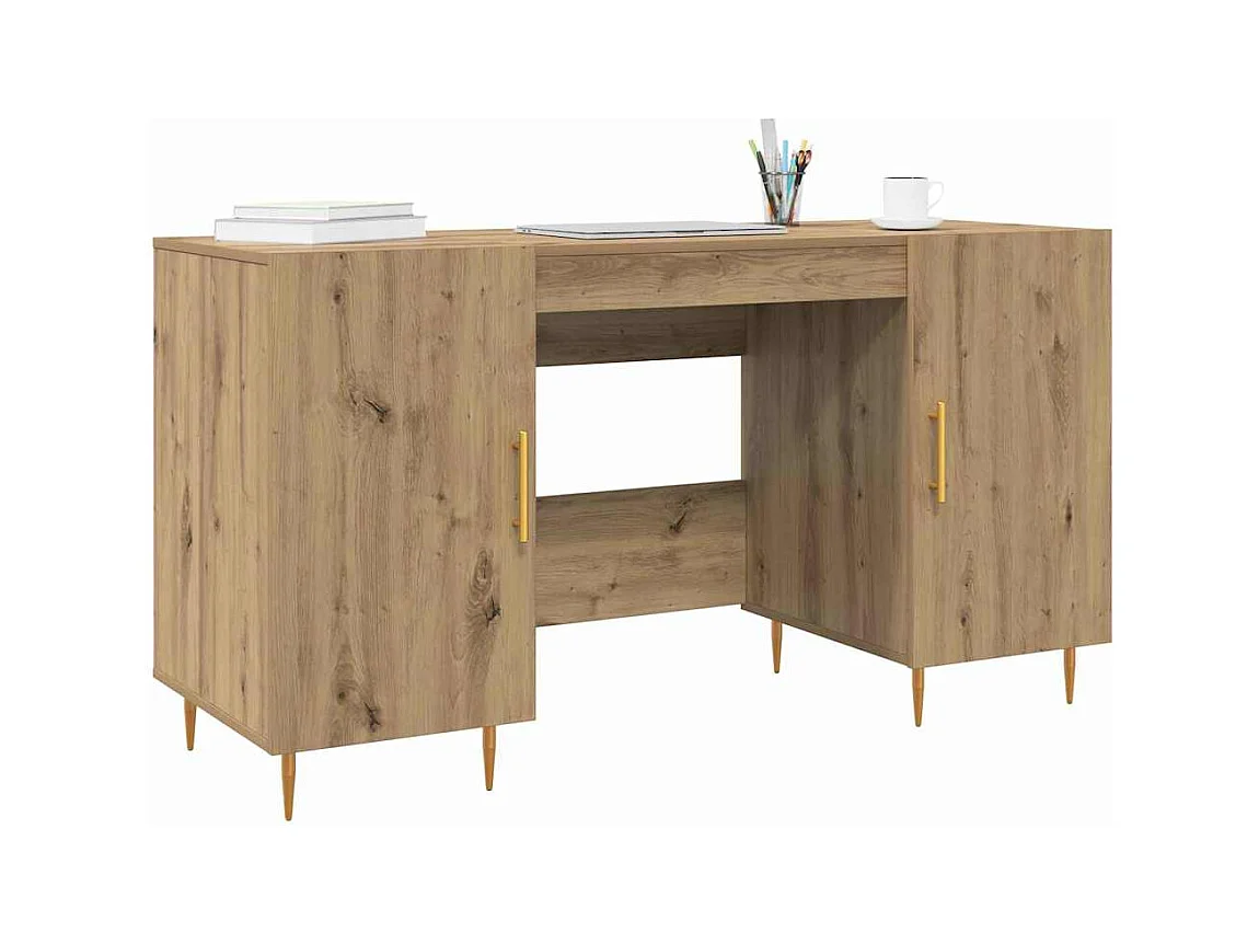 Bureau chêne artisanal 140 x 50 x 75 cm Bois d'ingénierie
