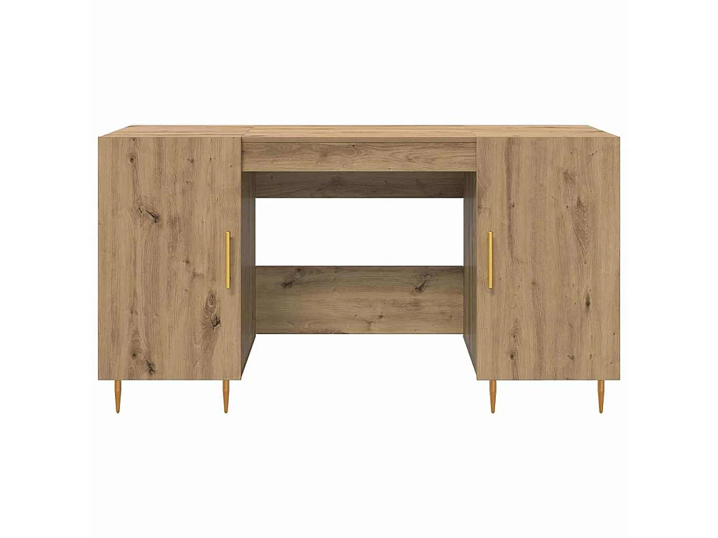 Handgefertigter Schreibtisch aus Eichenholz 140 x 50 x 75 cm Holzwerkstoff
