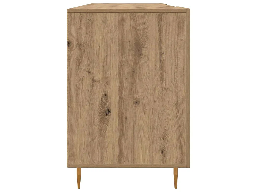 Handgefertigter Schreibtisch aus Eichenholz 140 x 50 x 75 cm Holzwerkstoff