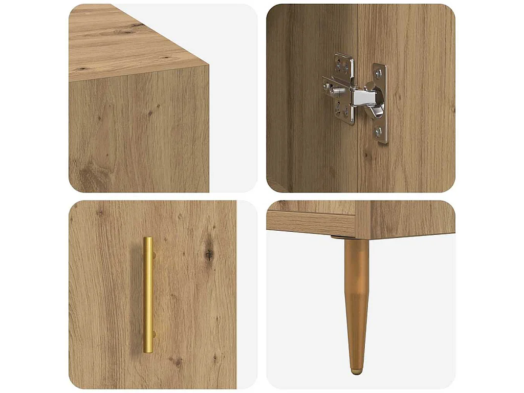 Handgefertigter Schreibtisch aus Eichenholz 140 x 50 x 75 cm Holzwerkstoff