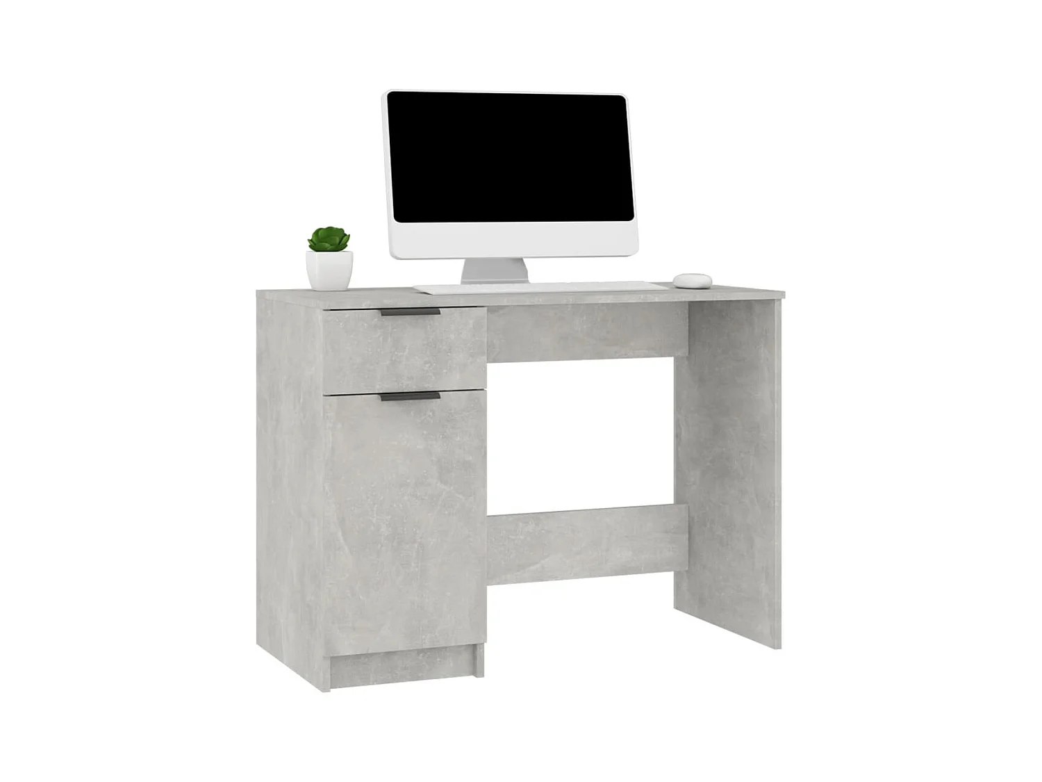 Betongrijs bureau 100x50x75 cm bewerkt hout