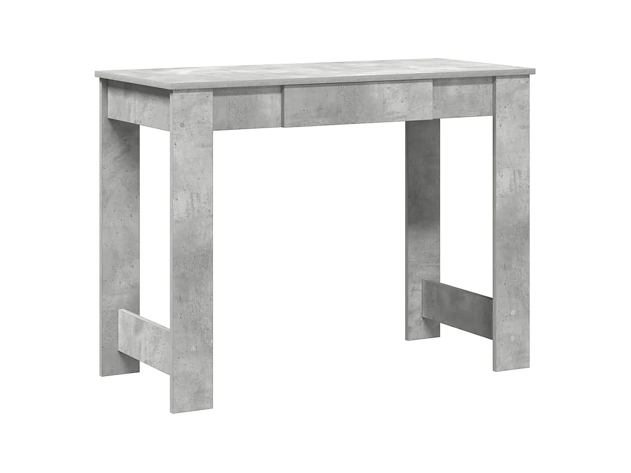 Bureau gris béton 100x45x75 cm bois d'ingénierie