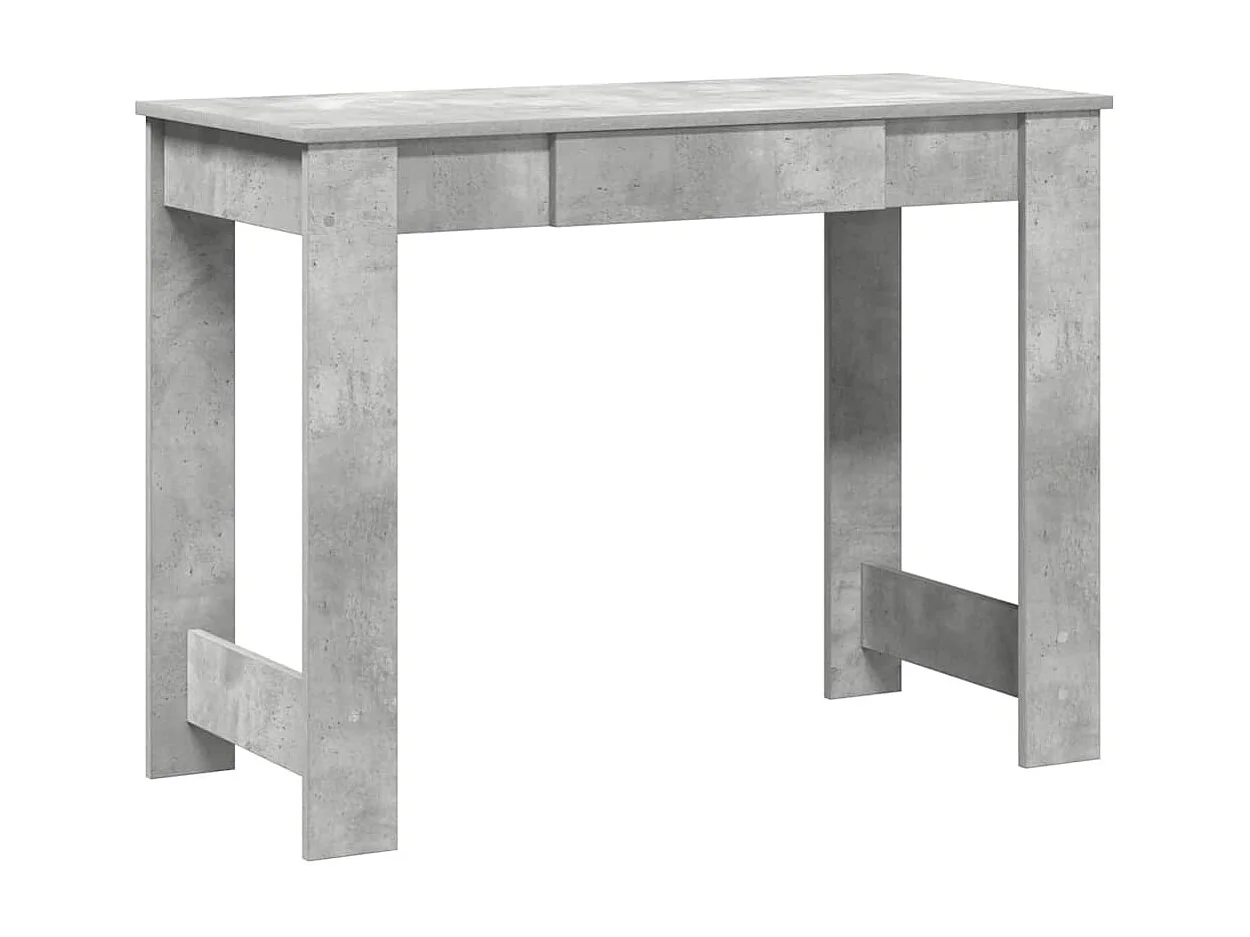 Bureau gris béton 100x45x75 cm bois d'ingénierie