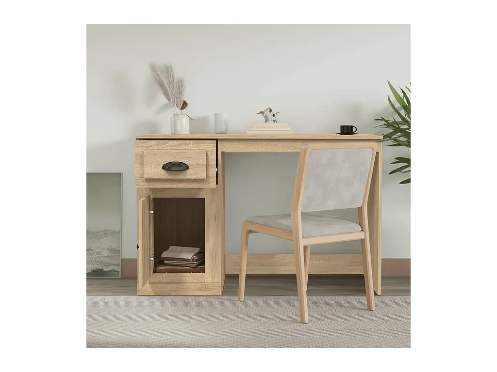 Bureau avec tiroir chêne sonoma 115x50x75 cm bois d'ingénierie
