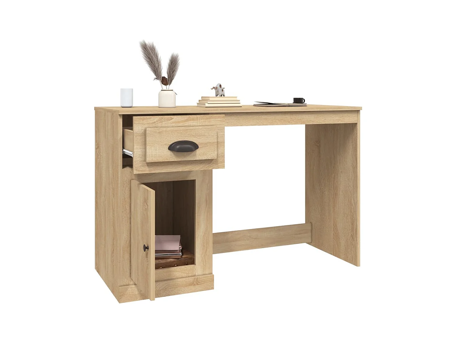 Bureau avec tiroir chêne sonoma 115x50x75 cm bois d'ingénierie