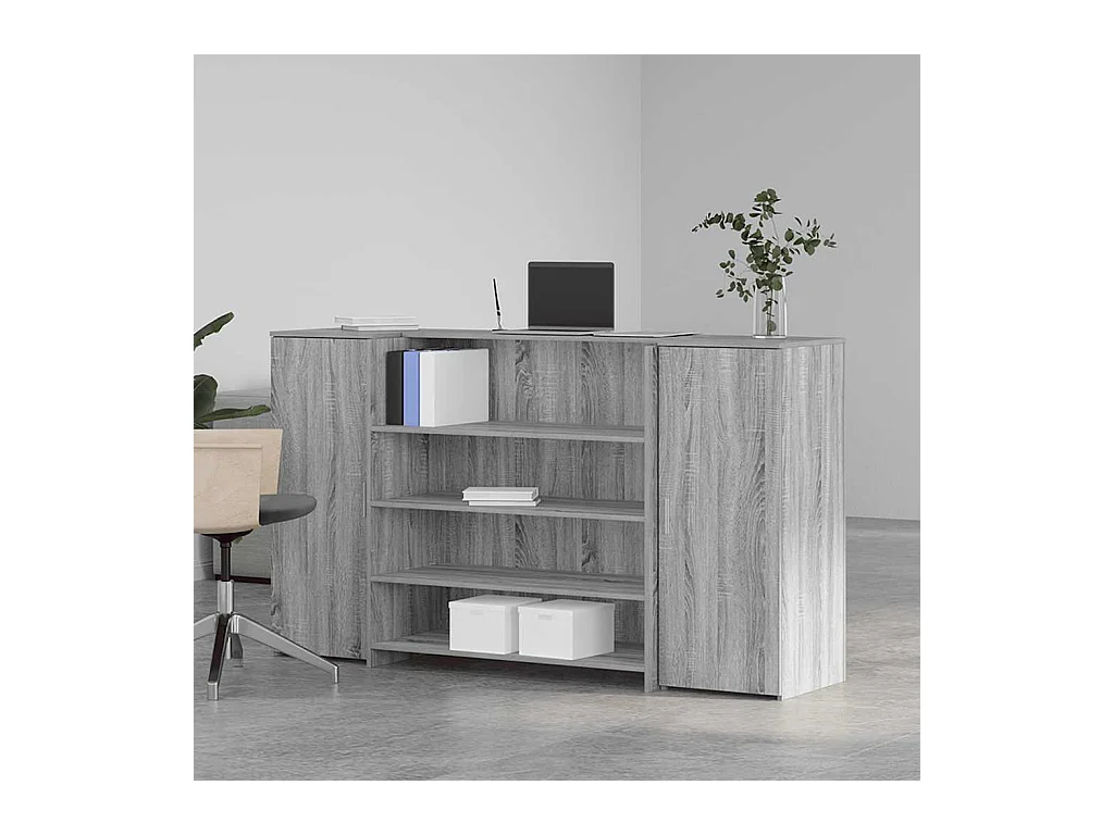 Bureau de réception sonoma gris 180x50x103,5 cm bois ingénierie