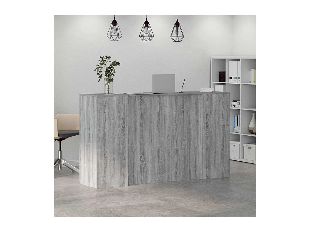 Bureau de réception sonoma gris 180x50x103,5 cm bois ingénierie