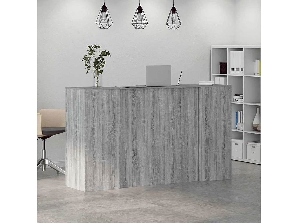 Sonoma grijs receptiebalie 180x50x103,5 cm bewerkt hout