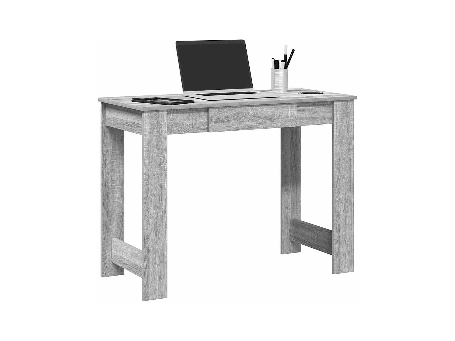 Bureau sonoma gris 100x45x75 cm bois d'ingénierie