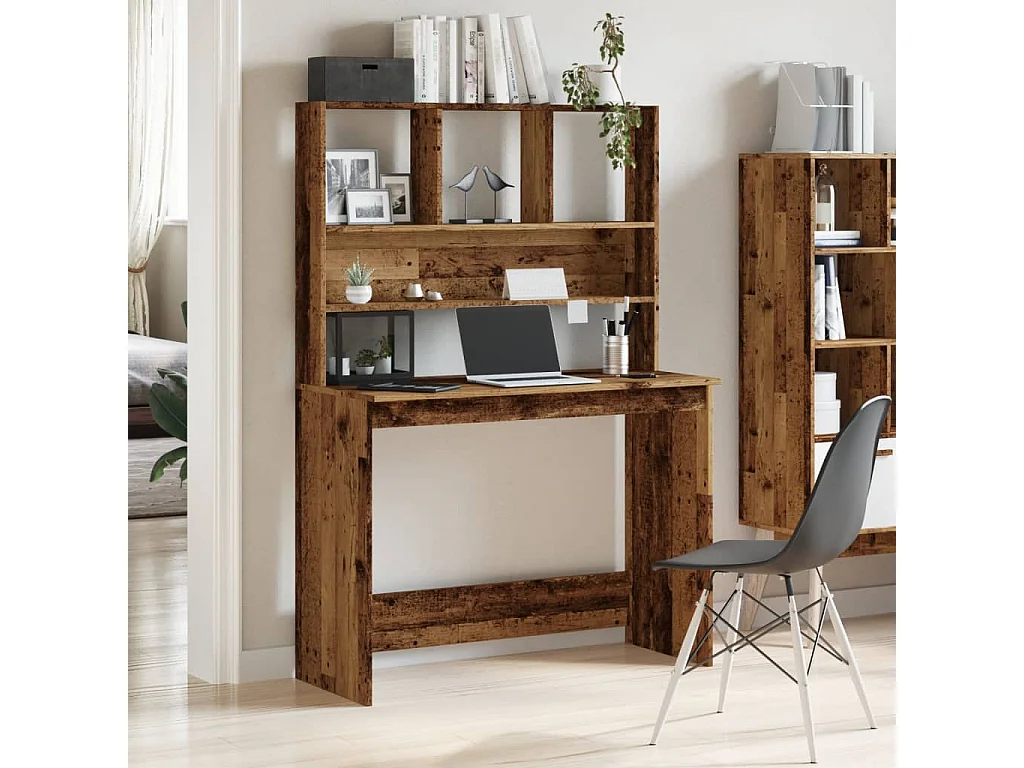 Scrivania con ripiani in legno vecchio 102x45x148 cm in legno ingegnerizzato