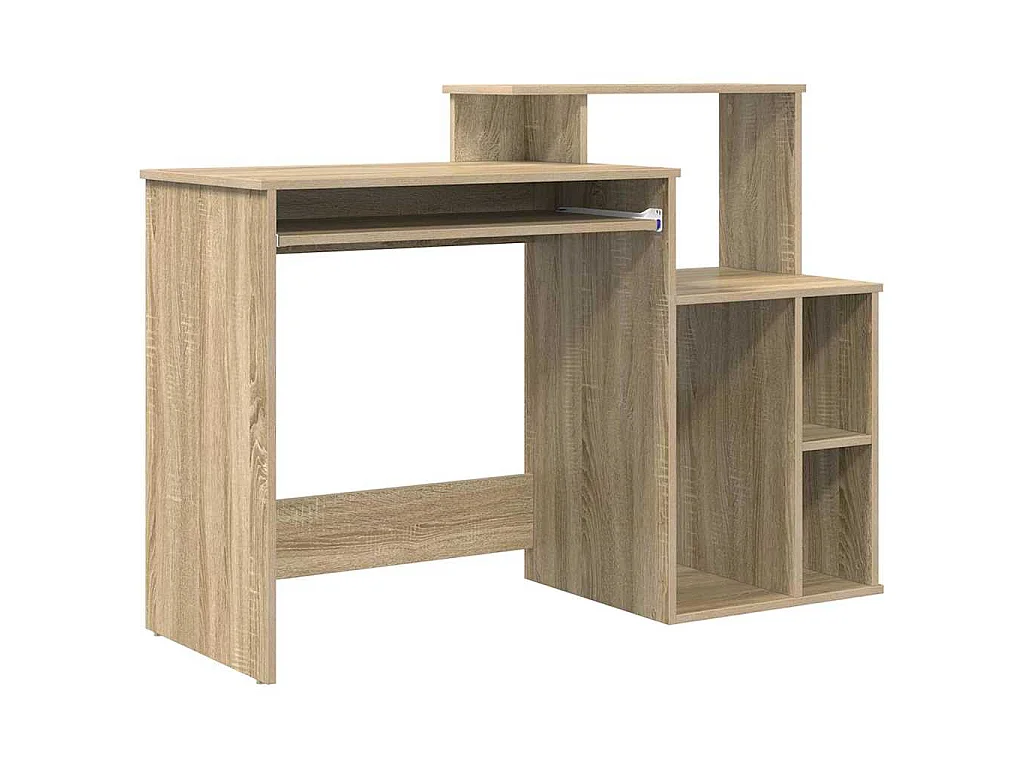 Schreibtisch mit Stauraum, Sonoma-Eiche, 120,5 x 44 x 88,5 cm