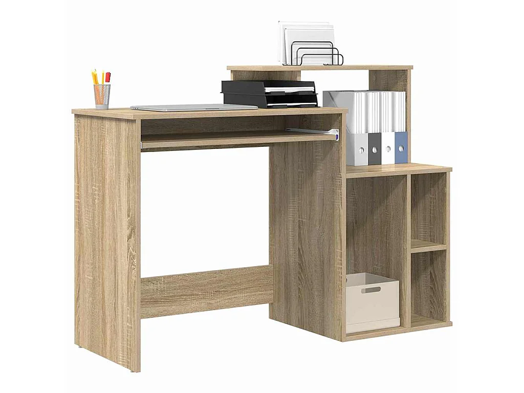 Schreibtisch mit Stauraum, Sonoma-Eiche, 120,5 x 44 x 88,5 cm