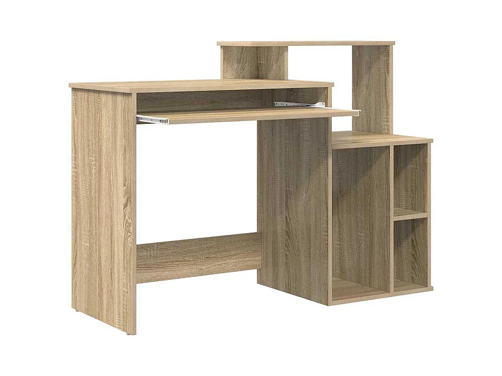Schreibtisch mit Stauraum, Sonoma-Eiche, 120,5 x 44 x 88,5 cm