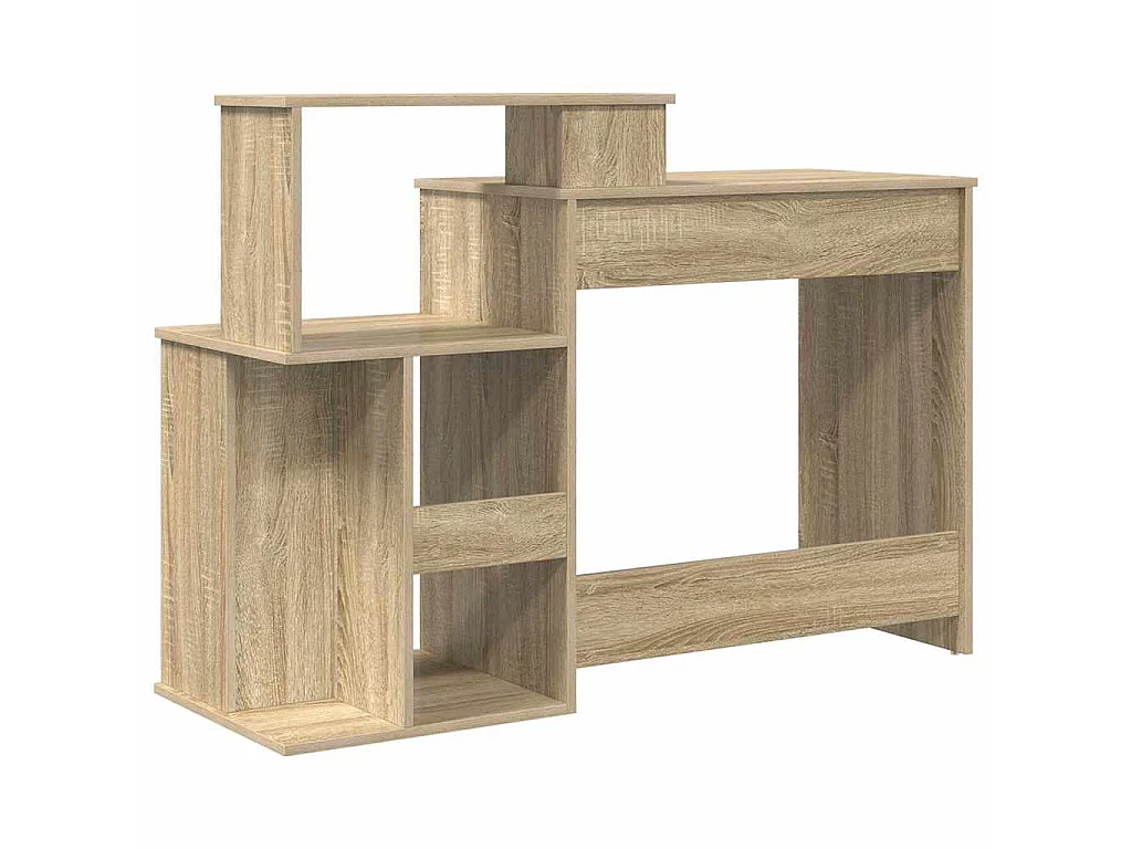 Schreibtisch mit Stauraum, Sonoma-Eiche, 120,5 x 44 x 88,5 cm