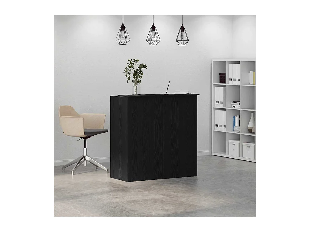 Bureau de réception chêne noir 100x50x103,5cm bois d'ingénierie