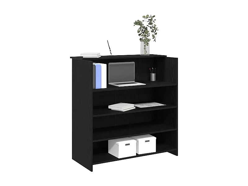 Banco reception in rovere nero 100x50x103,5cm in legno ingegnerizzato