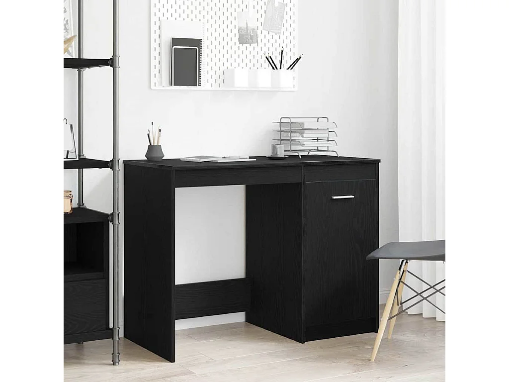 Schreibtisch aus schwarzer Eiche, 100 x 50 x 76 cm, Holzwerkstoff