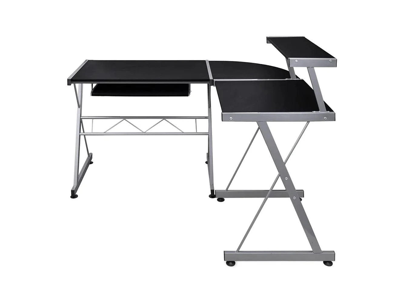 Schwarzer Eck-Computertisch 132 x 112 x 99 cm, Holzwerkstoff