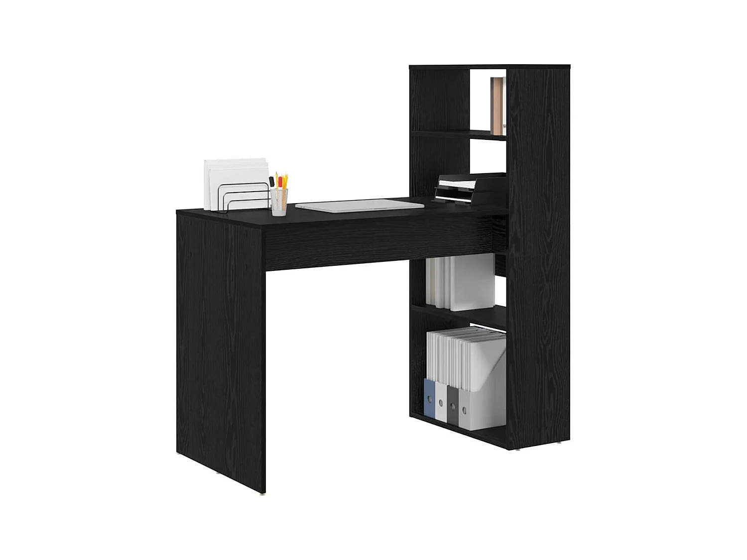 Scrivania in rovere nero 113 x 54 x 120 cm in legno ingegnerizzato