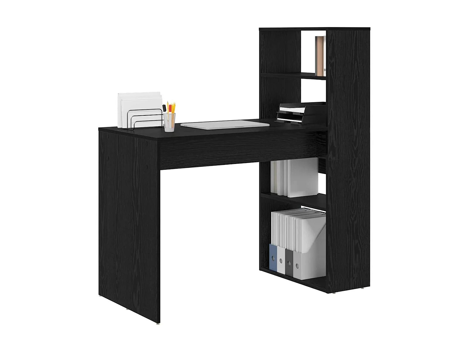 Scrivania in rovere nero 113 x 54 x 120 cm in legno ingegnerizzato