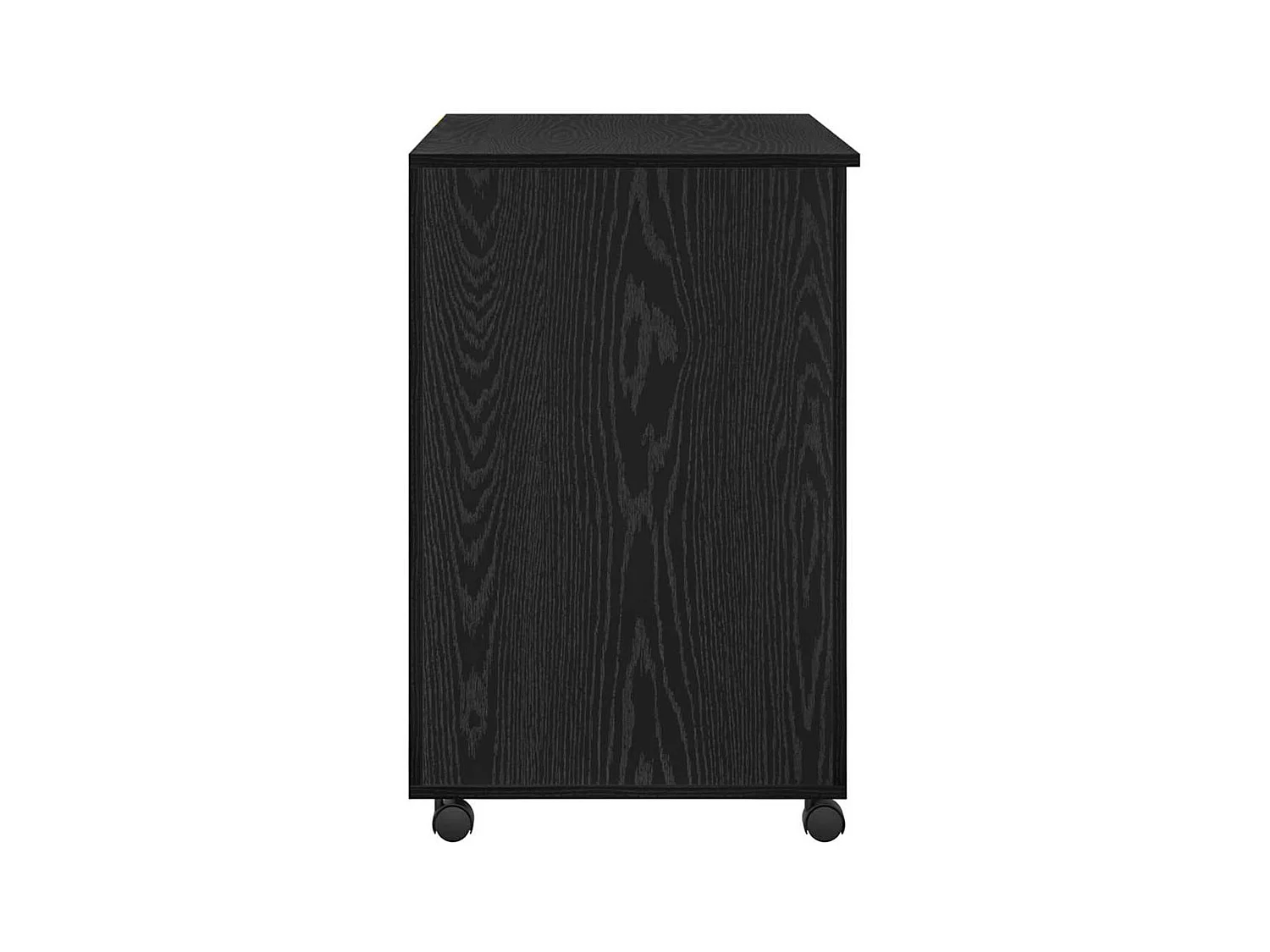 Scrivania con ruote e cassetto Rovere nero 91 x 50 x 77 cm