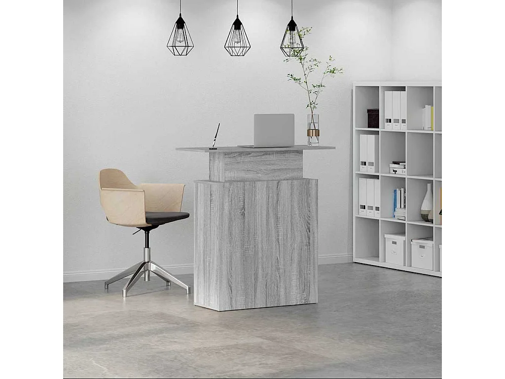 Bureau de réception sonoma gris 100x40x104 cm bois ingénierie
