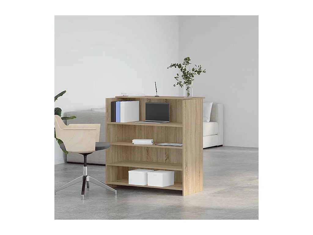 Bureau réception chêne sonoma 100x50x103,5 cm bois d'ingénierie