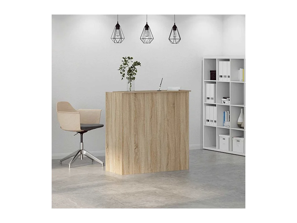 Bureau réception chêne sonoma 100x50x103,5 cm bois d'ingénierie