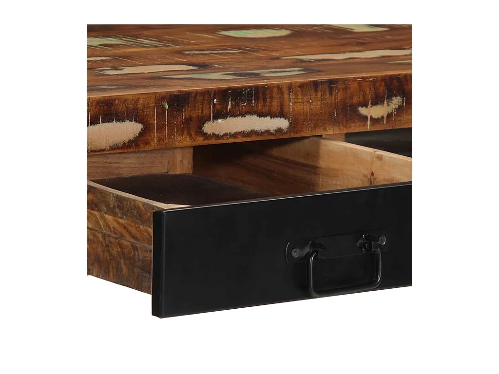 Bureau multicolore 100x50x75 cm bois massif de récupération